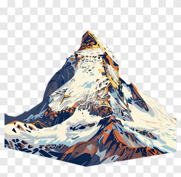 Mountain With Snow And Orange Rock PNG