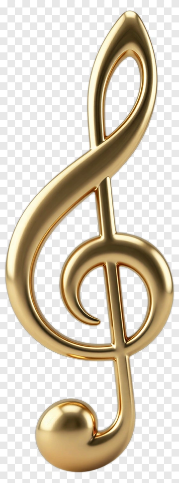 Golden Treble Clef PNG