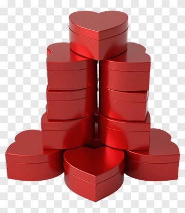 Red Heart-Shaped Boxes Stacked PNG