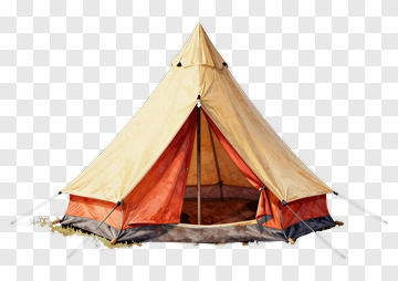 Beige And Orange Tent PNG