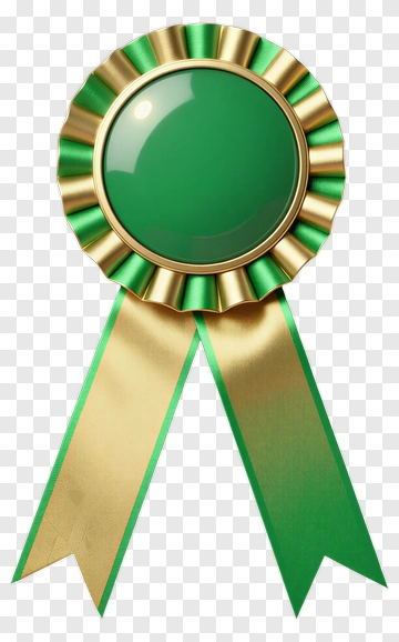 Green And Gold Award Ribbon PNG