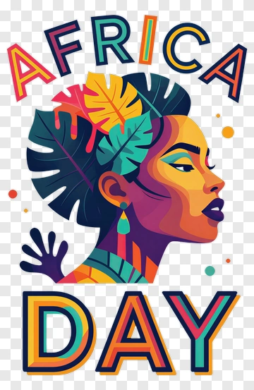African Woman With Tropical Leaves PNG