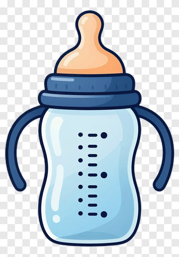Baby Bottle With Nipple And Handles PNG