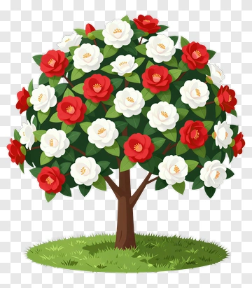 Camellia Tree In Full Bloom PNG