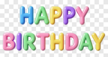 Happy Birthday In 3D Letters PNG