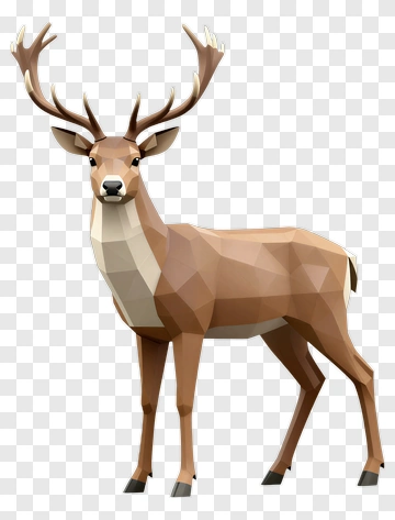 Stag Deer Low Poly Style PNG