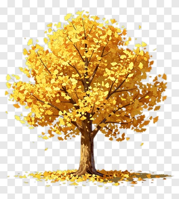 Ginkgo Tree In Autumn PNG