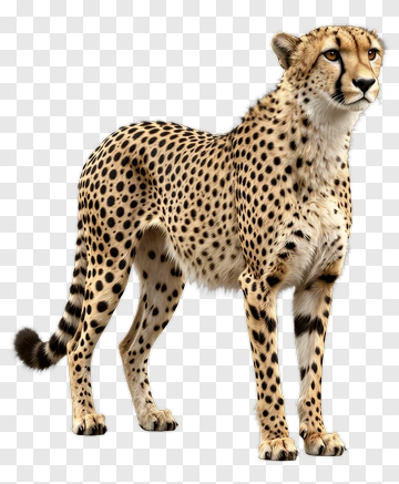 Cheetah Standing Alert PNG
