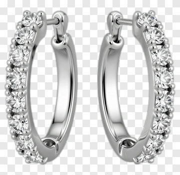 Diamond Hoop Earrings PNG