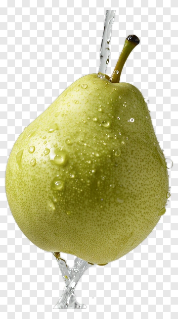 Fresh Green Pear With Water Droplets PNG