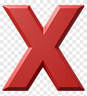 Red 3D X PNG