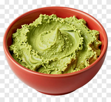 Avocado Spread In Red Bowl PNG