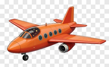 Orange Cartoon Airplane PNG