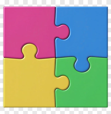 Four Color Puzzle Pieces PNG