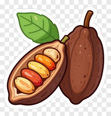 Cocoa Pod With Beans And Leaf PNG