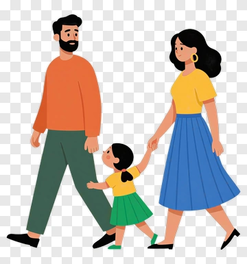 Family Walking Together PNG