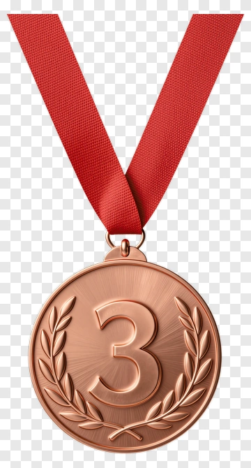 Bronze Medal With Number Three PNG