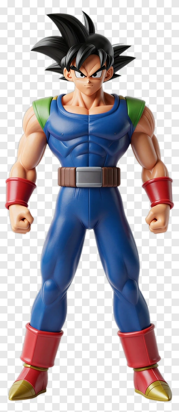 Goku Action Figure In Blue Suit PNG
