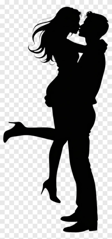 Couple Kissing In Silhouette PNG
