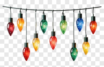 Festive String Lights In Multiple Colors PNG