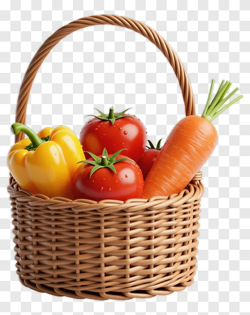 Basket Of Fresh Vegetables PNG