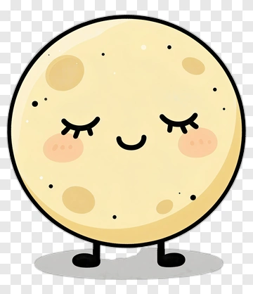 Cute Cartoon Moon With Blush PNG