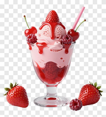 Strawberry Ice Cream Dessert PNG