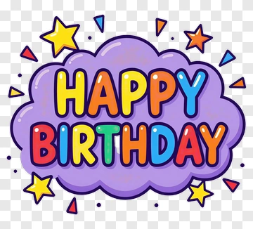Happy Birthday Cartoon Text PNG