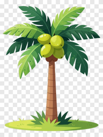 Palm Tree With Coconut PNG