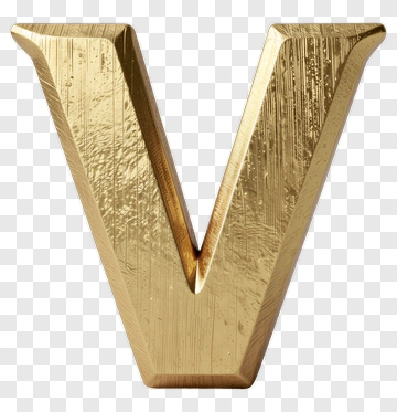 Gold Letter V PNG