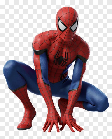 Spider-Man In Crouching Pose PNG