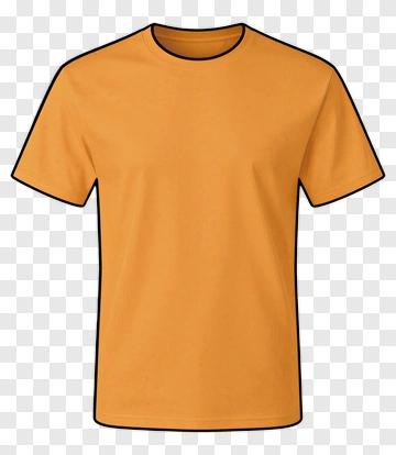 Orange T-Shirt With Black Trim PNG