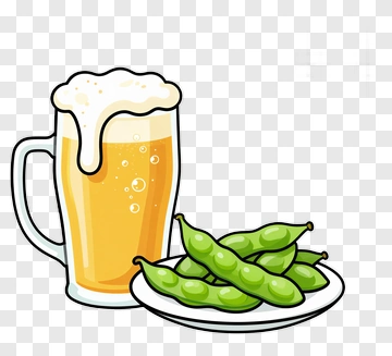 Beer And Edamame Snack PNG