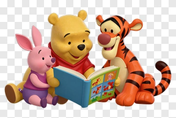 Winnie The Pooh And Friends Reading Together PNG