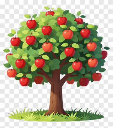 Apple Tree With Red Fruit PNG