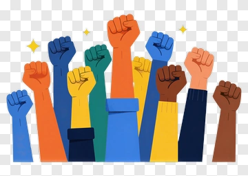 Raising Fists In Unity PNG