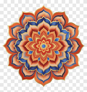 Symmetrical Mandala Flower Design PNG