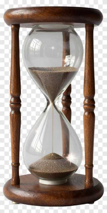 Classic Hourglass With Wooden Stand PNG