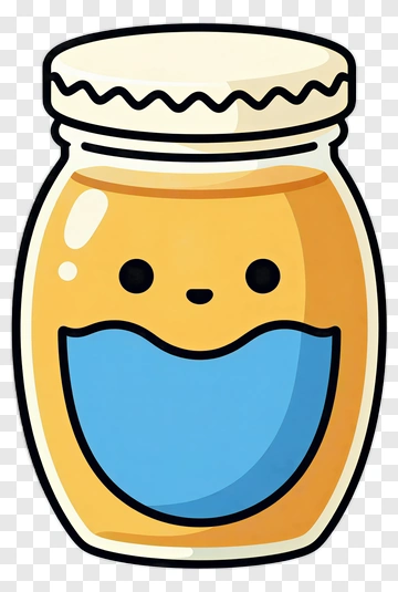 Honey Jar With Big Smile PNG