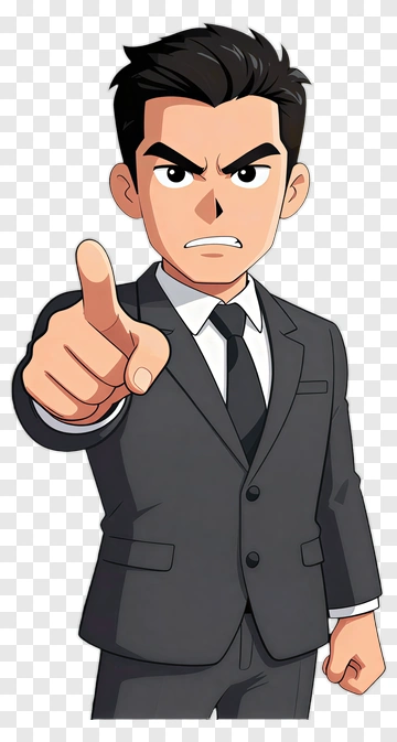 Angry Man Pointing Finger PNG