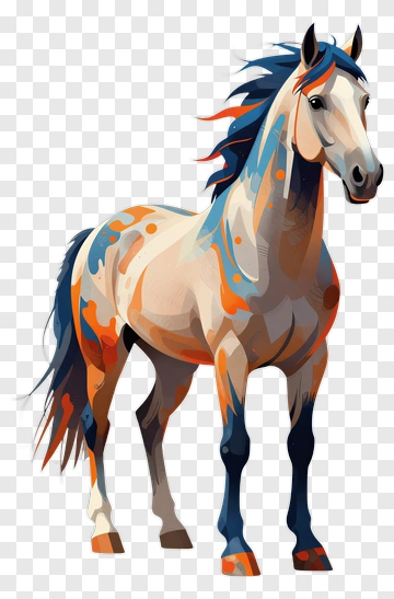 Colorful Horse Illustration PNG