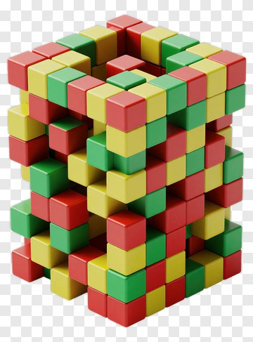 Colorful Cube Structure PNG