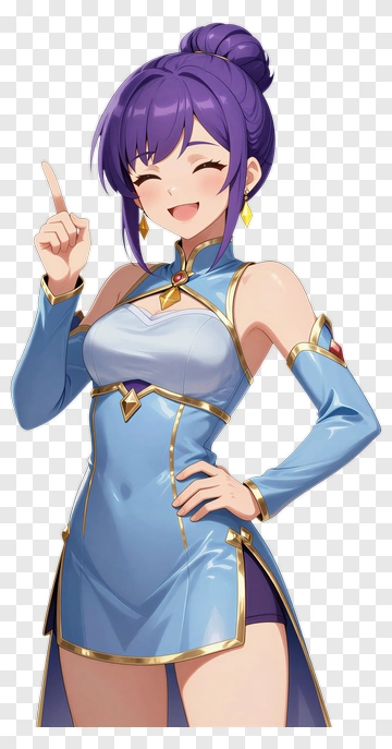 Anime Girl In Blue Dress PNG