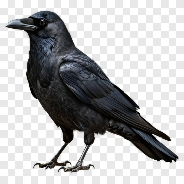 Black Crow Standing PNG
