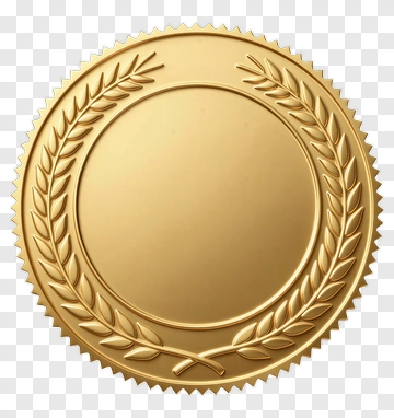 Gold Medal With Laurel Wreath PNG