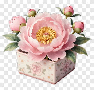 Pink Peony Flower Arrangement PNG