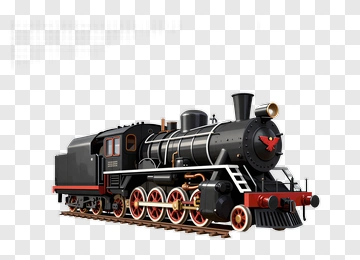 Steam Locomotive On Railway Track PNG