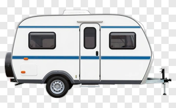 White Camper With Blue Stripes PNG