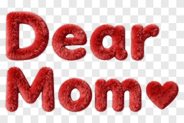 Dear Mom Heart Text PNG