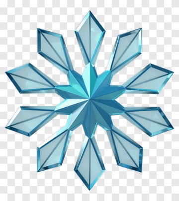 Blue Crystal Snowflake PNG